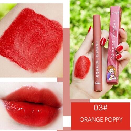 1pc Matte Lip Gloss Lip Fluid Waterproof Long Lasting Moisturizing Lipstick Non-stick Cup Lip Glaze Tint Beauty Gift TSLM1