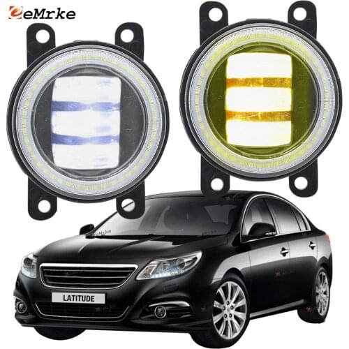 2x Led Angel Eye DRL for Renault Latitude L43 Safrane SM5 L43 SM7 L47 LED Fog Lights Lamp Lens Daytime Running Light