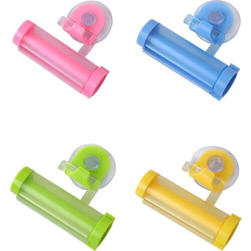 5 Color Rolling Tube Squeezer Toothpaste Dispenser Sucker Holder Dental Cream Bathroom Manual Syringe Gun Dispenser Accessories