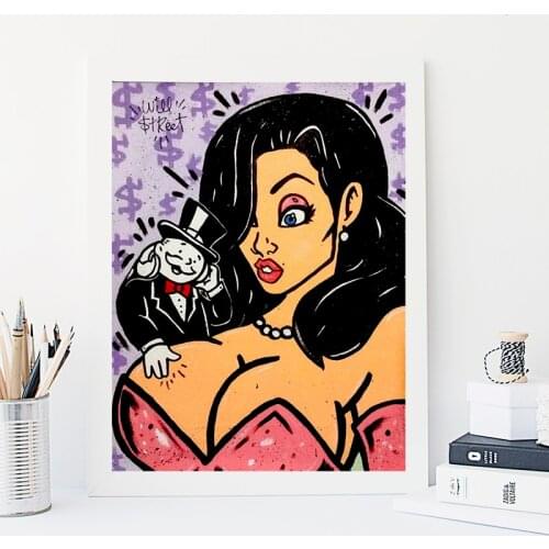 Alec Monopolyingly Sexy Pink Girl Canvas Prints Picture Modular Paintings For Living Room Poster On The Wall Home Decoration