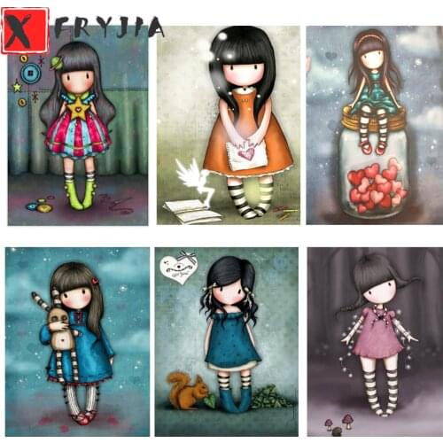 Full Square round Diamond 5D DIY Diamond Painting"Cartoon cute little girl "3D diamond Embroidery Cross Stitch Mosaic Home Decor