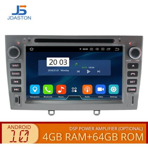 JDASTON Android 10 Car DVD Player For PEUGEOT 408/308/308SW WIFI Multimedia GPS Navigation 2 Din Car Radio 4GB RAM Stereo Audio