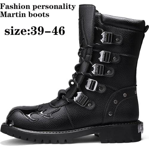 Fashion high-end mens personalized Martin boots, high-top motorcycle mens boots, casual non-slip work boots, handmade boots