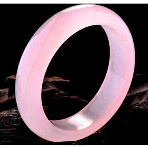 Genuine Natural Pink Jade Bangle Bracelet Fashion Charm Jewellery Accessories Hand-Carved Amulet Gifts for Women Men