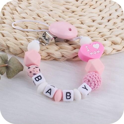 Nebworn Baby Pacifier Holder Nipple Chain Infant Toddler Dummy Nipple Clip Chain Leopard Beads Dummy Chain