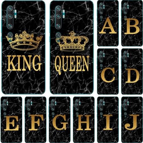 Phone case For Xiaomi 10 Note 10 Pro 10Pro 10Lite Lite 5G CC9 Pro Marble Golden alphabet background Soft TPU Print Cover Fundas