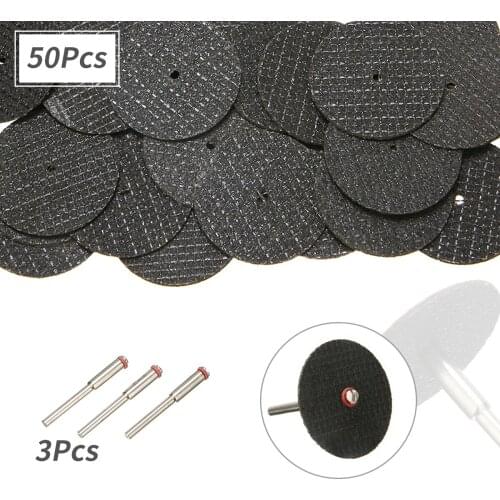 50pcs Cut Off Wheels Disc Fiberglass Tool Abrasive Sanding Disc Electric Metal Wood Cutting Tool With 3pcs 1/8" Mandrel