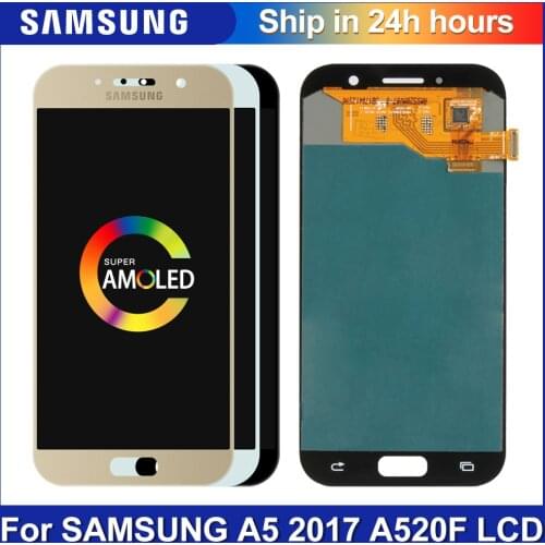 Super Amoled For SAMSUNG GALAXY A5 2017 A520F A520K LCD Display Touch Screen Digitizer Assembly For Samsung A520 Display