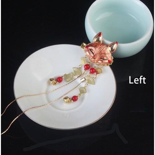 Women Girls Anime Fashion Fox Kawaii Tassel Step Shake Hairpin Women Hair Headdress Accessories