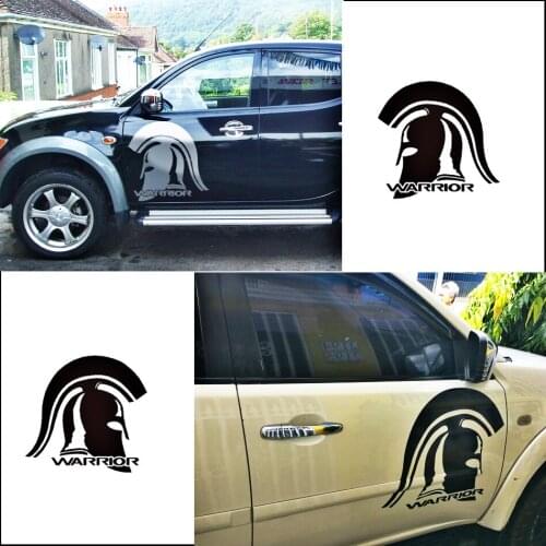 Free shipping 2Pcs WARRIOR graphic Vinyl sticker for side and rear tailgate sticker decal mitsubishi l200 triton
