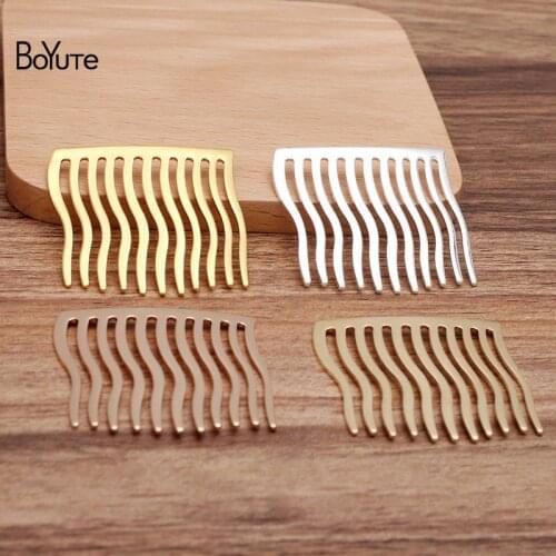 BoYuTe (5 Pieces/Lot) 40*38MM Metal Brass 11 Teeth Wave Hair Comb Materials Diy Handmade Hair Jewelry Accessories