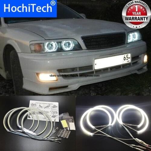 HochiTech for Toyota X100 Chaser 1996-2001 6th Ultra bright SMD white LED angel eyes halo ring kit daytime running light DRL