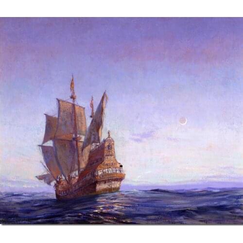 Boats paintings Ancient Mariner Frank Vining Smith art for living room Handmade High quality