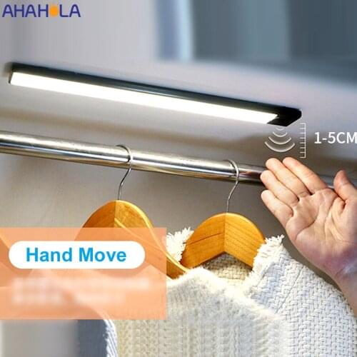 Kitchen Cabinet Led Lights for Room Bedroom Closet Wardrobe Hand Move Motion Senor Night Light Backlight Kitchen Light Bar