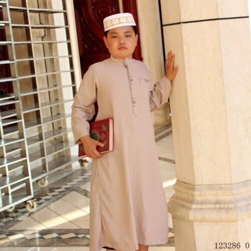 Prayer Clothes Boys Jubba Thobe Islamic Clothes Arabic Young Men Kaftan Saudi Arab Dubai Child Islam Clothing Muslim Kids