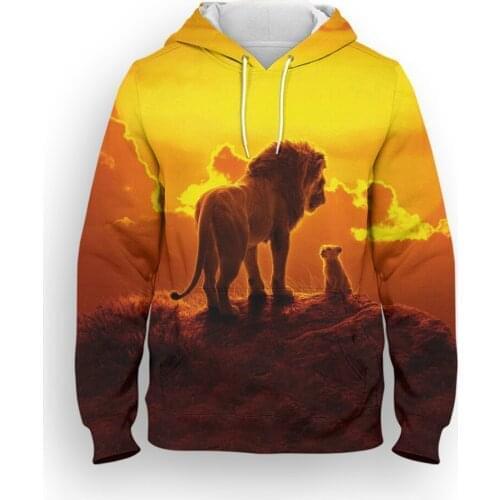 The Lion King Disney Movie 3D Print Mens Sweatshirts Fashion Spring Women Tracksuit Streetwear Children Hoodies Tops