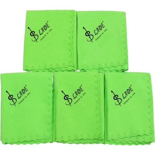 Pack/5pcs Cleaning Cloth Cleaner Green, for Guitar Ukulele Flute Clarinet, for