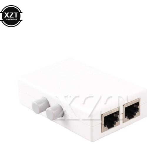 NEW 1PCS Mini 2 Port RJ45 RJ-45 Ethernet Network Box Sharing Switcher Dual Splitter 2 Way high quality