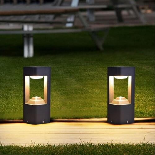 New 10W Waterproof LED Garden Lawn Lamp Modern Aluminum Pathway Pillar Light Outdoor Courtyard Villa Bollards Light