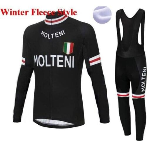 Winter Fleece Thermal 2018 MOLTENI NEW Cycling Jersey Long Sleeve Bicycle Clothing With Bib PANTS Ropa Ciclismo