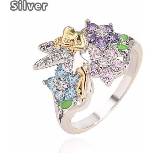 New elf angel wings glue set auger ring euramerican fashion creative color ring women treasure