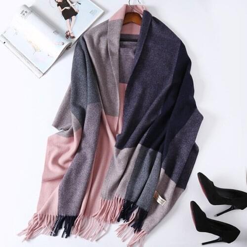 Autumn Winter Scarf Women Long Plaid Cashmere Shawl Korean British Style Warm Wool Luxury Brand Neck Scarves Pashmina Lady Wraps