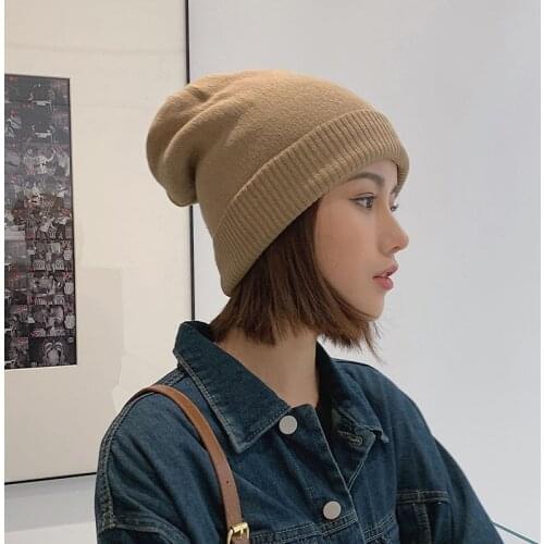 Unisex Autumn Winter Wool Blend Warm Hat Beanie Hats Men ski Knitted Hat Women Balaclava Bobble Hat Knit Cap Comfortable