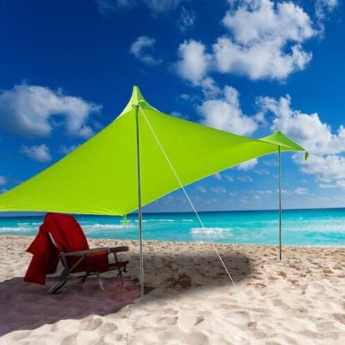 Beach Sunshade Lightweight Portable Beach Parasol, Sun Shade Tent With Sandbag UV Lycra Canopy For Outdoor Fishing Camping