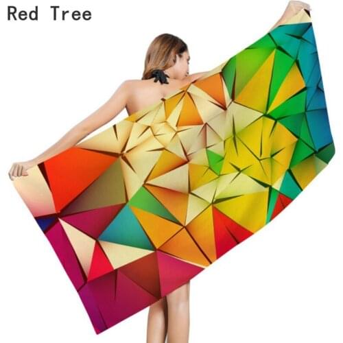 Hawaii Style Diamond Geometry Printed Bath Towels Women Bathroom Hair Towel Home Textile Beach Cover Up SPA Wisp Shower Blanket