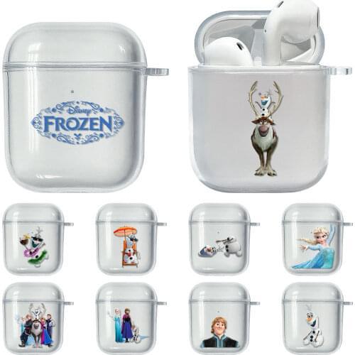 Disney Frozen Soft Case For Airpods 2 1 Earphone Funda Clear Transparent TPU Protective Bluetooth Wireless Earphone Cover