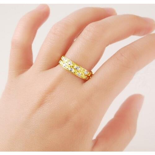 Size 7-10 Cocktail Party Rings for Women Men 24 Pure Gold Jewelry for Hip Hop Party Accessories anillos hombre