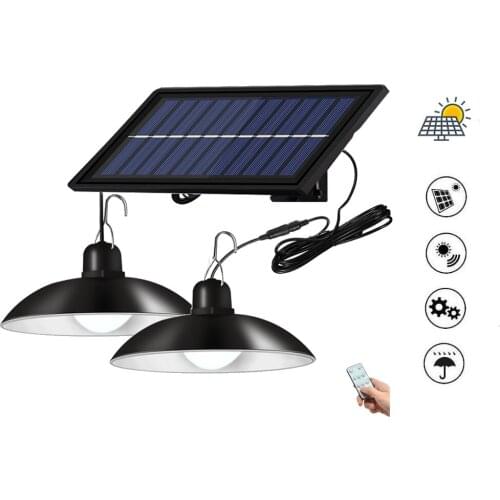 Retro Lampshade Solar Pendant Chandelier solar Light Outdoors Garden Light Waterproof Wall Lamp Spotlights Emergency Street Lamp