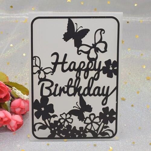 Happy Birthday Pattern 3D Embossing Folders for DIY Scrapbooking Paper Card Making Plastic Embossing Template Stencil