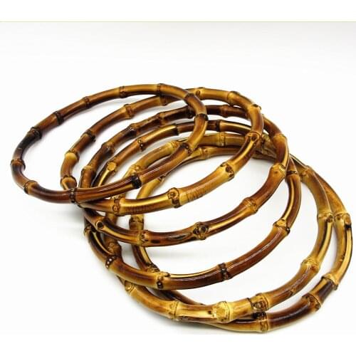 Replacement Bag Handles Women Bag Handle For Handcrafted Handbag Round Bamboo Bags Purse Frame DIY Bag Accessories Replacement