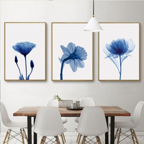 Modern Blooming Flowers In The Evening Canvas Painting Art Print Poster Picture Home Living Room Decoration