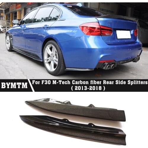 PSM-Style Rear Side Splitters Carbon fiber Bumper Spoiler for BMW 3 Series F30 M-Tech