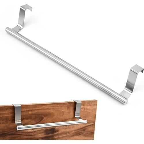 Stainless Steel Towel Rack Bathroom Towel Holder Stand Kitchen Cabinet Door Hanging Organizer Shelf Wall Mounted Towels Bar