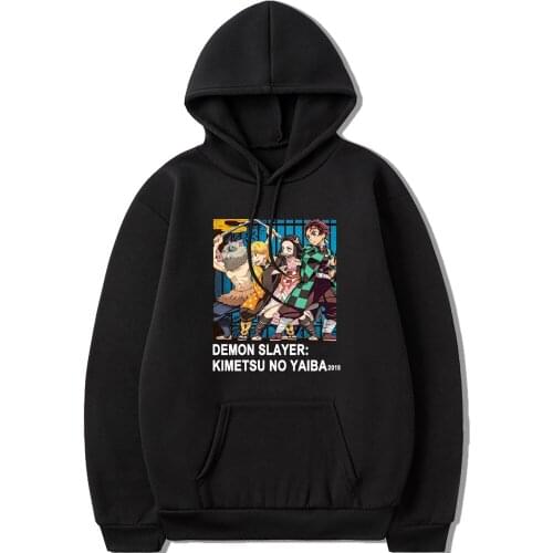Anime Hoodie Men Women Demon Slayer Print 2021 Harajuku Sweatshirt Streetwear Couple Clothes Casual Cartoon Warm Simple hoodies