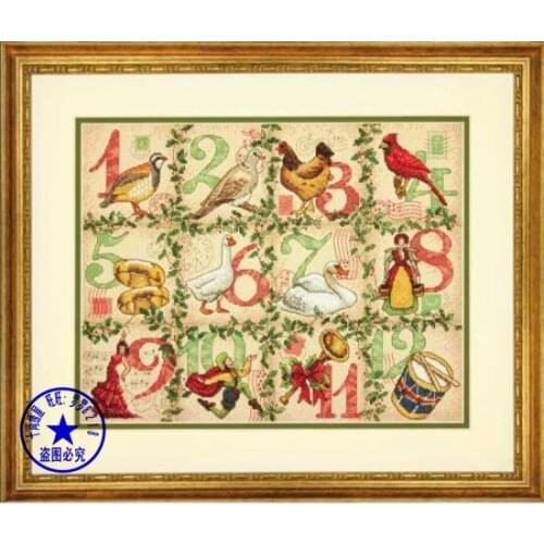 TOP Free delivery popular Top Quality counted cross stitch kit The Twelve Days of Christmas dim 70-08899