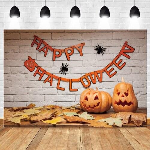 Yeele Photocall Halloween Backdrop Brick Wall Pumpkin Photography Baby Portrait Photographic Background Photophone Photo Studio