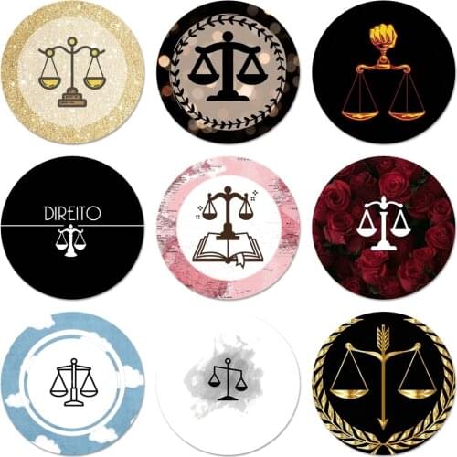 58mm Law Justice logo Direito Badge Brooch Pin Accessories For Clothes Backpack Decoration gift