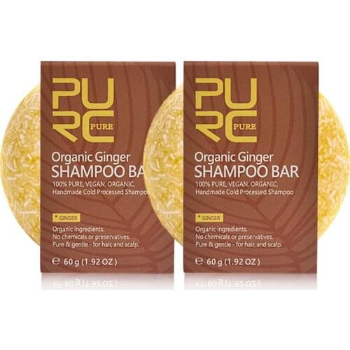 2pcs Shampoo Bar Ginger Organic Handmade Solid Hair Shampoo Bar for Hair Loss Hair Shampoo and Natural No Chemicals Vegan