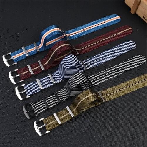 20mm 22mm Premium-Grade Nylon NATO Watchband Seatbelt ZULU Military Weave Wrist Band Bracelet for Seiko for tudor Watch Strap