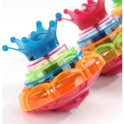 2020 New Electric Gyro UFO Night Music Gyro Crown Shape Optic Flash Light Fiber Gyroscope with Z1T9