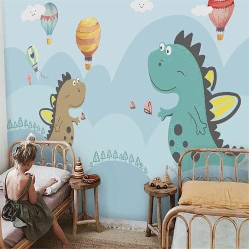 Milofi custom 3D wallpaper mural modern minimalist hand-painted dinosaur baby childrens room girl cartoon living room bedroom b