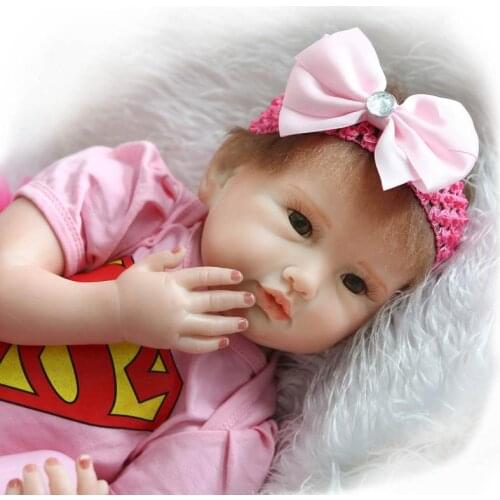 55cm Soft Silicone Dolls Reborn Baby Silicone Vinyl Dolls Handmade Realistic Lovely Baby Gift Princess Doll Birthday Gifts