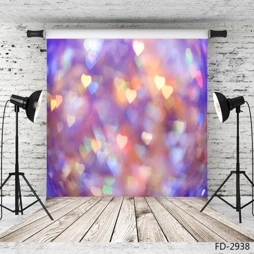 Glitter Colours Heart Bokeh Wooden Board Photography Background Baby Child Toy Portrait Photographic Backdrops For Photo Studio