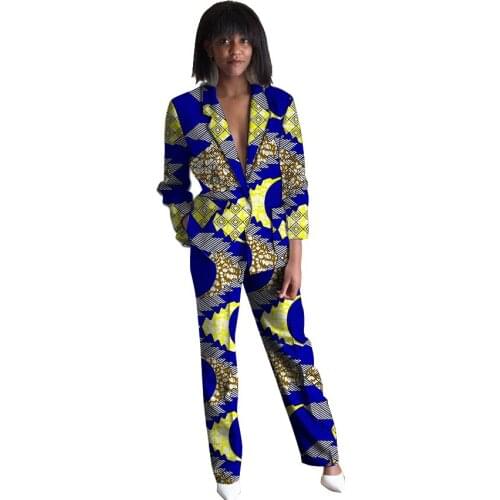 African print blazers with trousers womens set elegant pant+blazer dashiki suit female wedding/party outfits