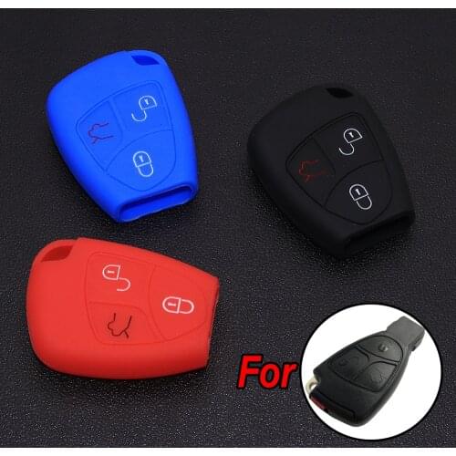 Black Silicone Car Remote Key Cover Case Holder Shell Fit For Mercedes Benz 3 Button C E S Class CLK350 CL500 CLK320 E500 S320