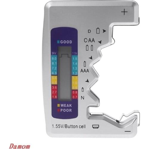 Digital Battery Tester Battery Capacity Detector For C/D/N/AA/AAA/9V 6F22 Batteries /1.55V button cell